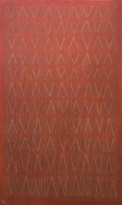 "Tinder I (Cinnamon)" - Contemporary Abstract Artwork in Red, Rust, and Gold