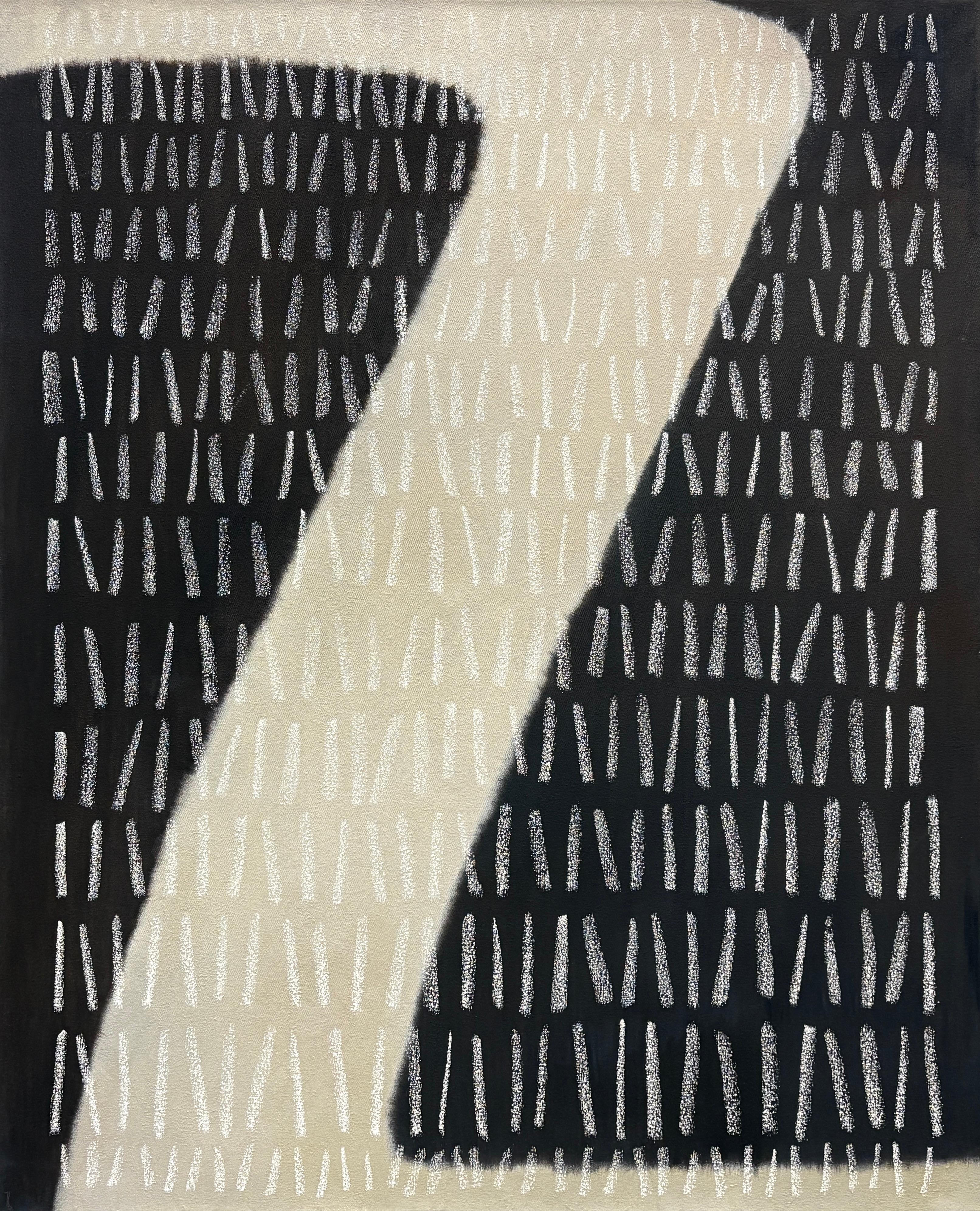 Tina Bluefield Abstract Painting - "Uphill Curve" Abstract Oil Painting on Canvas, Contemporary Minimalist Artwork