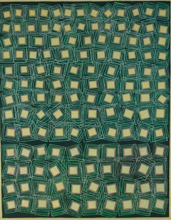 Yellow Squares on Green