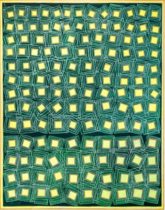 Yellow Squares on Green