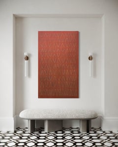 "Tinder I" Large Contemporary Minimalist Abstract Oil Painting, 60x36, Signed