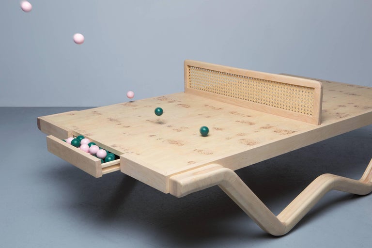 Tina Burner Ping Pong Table Maple Handcraft Glow In The Dark Coffee Table