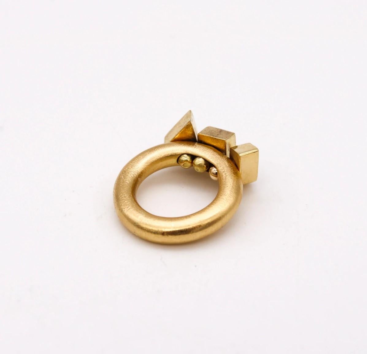 Tina Engell 1997 London Kinetischer skulpturaler Ring aus 18 Karat Gold mit 3,75 Karat Turmalin im Zustand „Hervorragend“ in Miami, FL