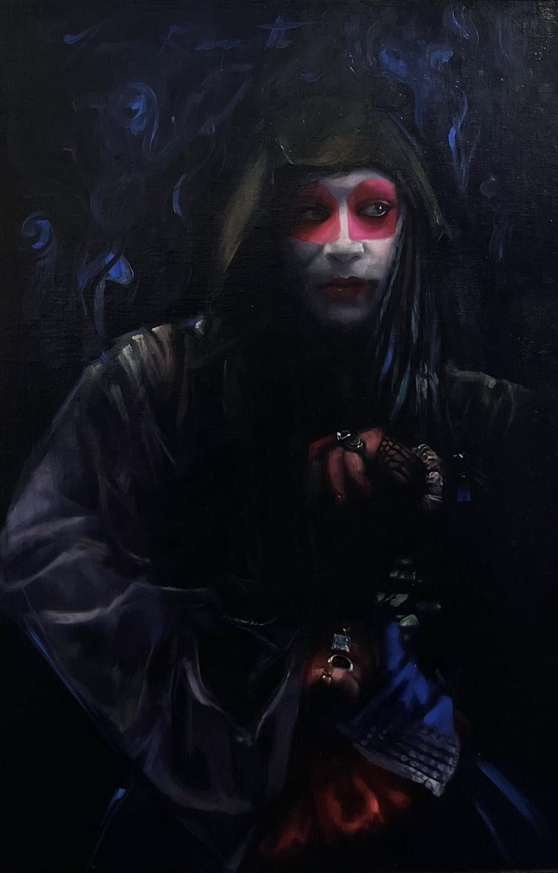 Tina Garrett Figurative Painting - "Magique Noir, " Oil Painting