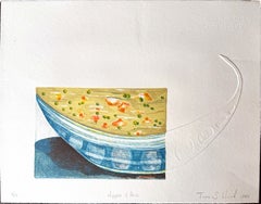 "Nipples and Peas" The Perfect Meal "Soup Etching on Paper by Tina Heck