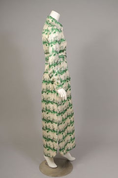 Tina Leser Original Green and Cream Nautical Silk Print Dress