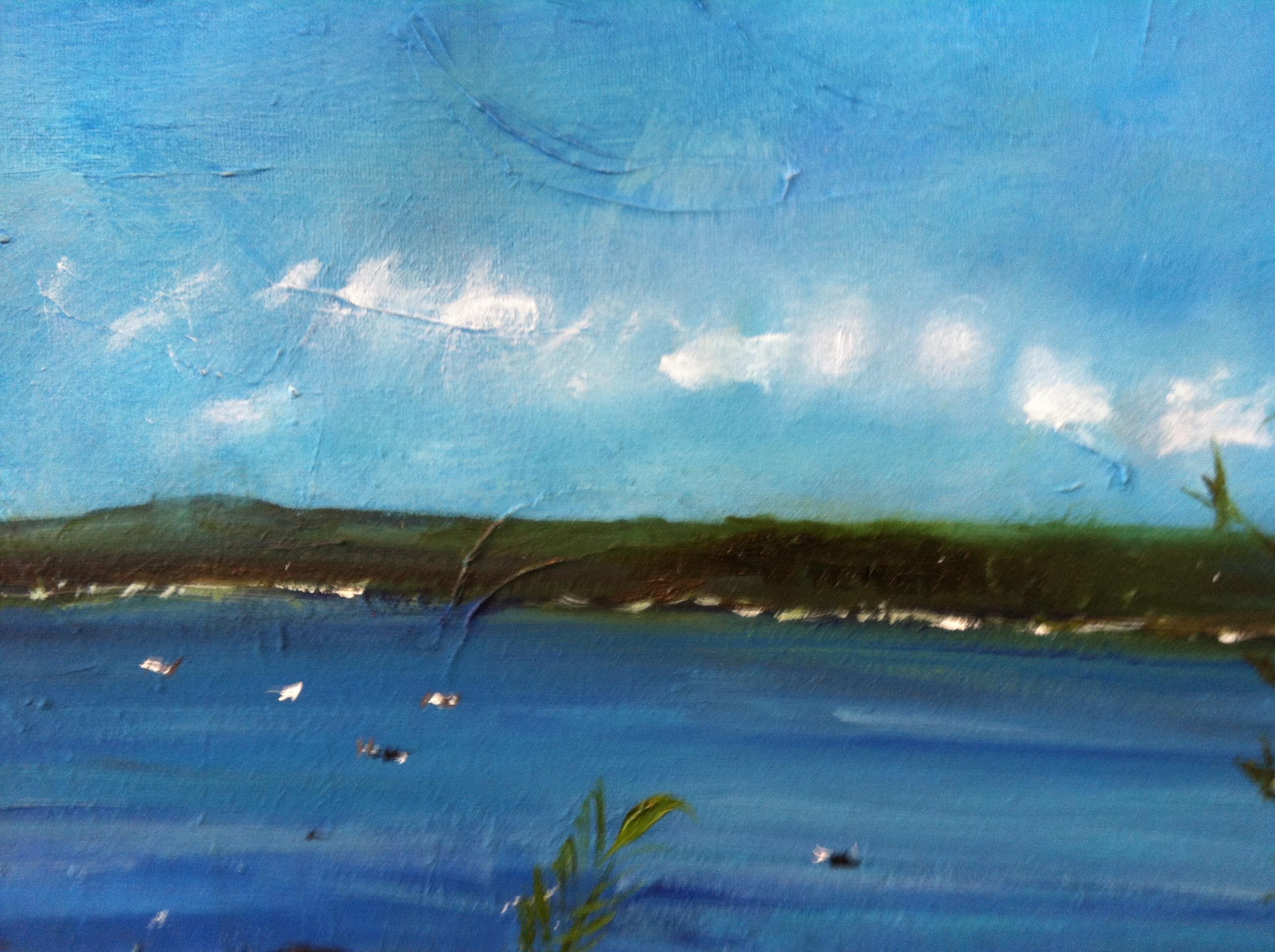 Landschaft in Öl und Leinwand, Landschaft  -- Gloucester-Griff – Painting von Tina Lincer