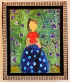 Peinture à l'huile sur toile - Girl in a Dotted Dress