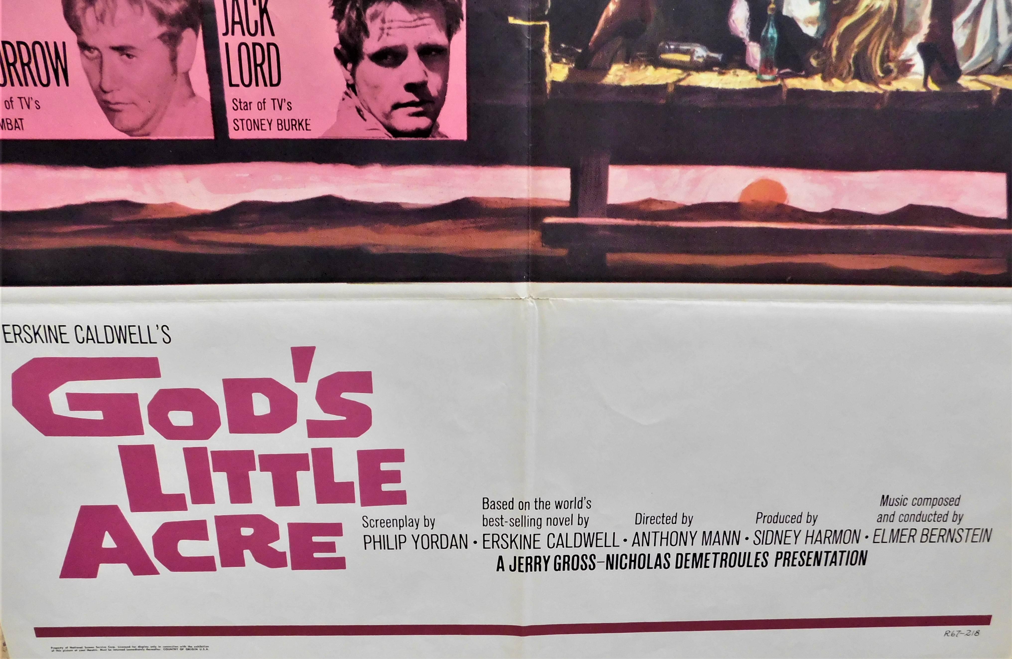 Tina Louis Stars dans « God's Little Acre » 1967 Affiche de film vintage Bon état - En vente à Hamilton, Ontario