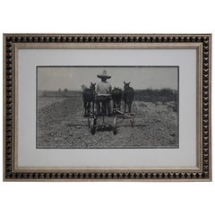 Antique Tina Modotti Original Signature Photograph of Field Worker, circa 1920s