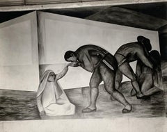 Tirage à la gélatine argentique de 1920 par Tina Modotti d'une fresque de Clemente Orozco