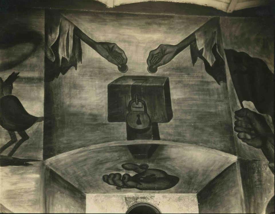 1920's Gelatin Silver Print by Tina Modotti of a Mural Fresco by Diego Rivera