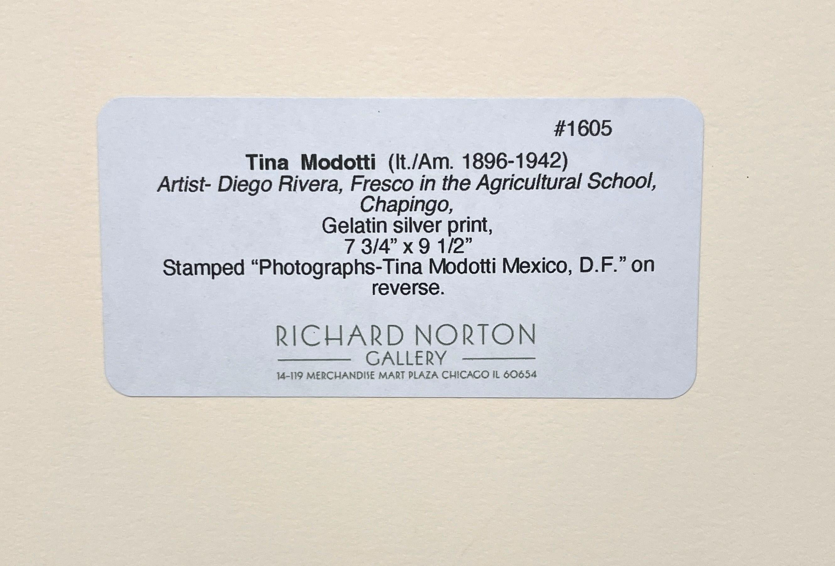 Tirage à la gélatine argentique des années 1920 par Tina Modotti d'une fresque murale de Diego Rivera en vente 10