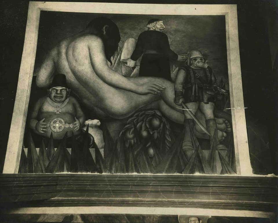 1920's Gelatin Silver Print by Tina Modotti of a Mural Fresco by Diego Rivera