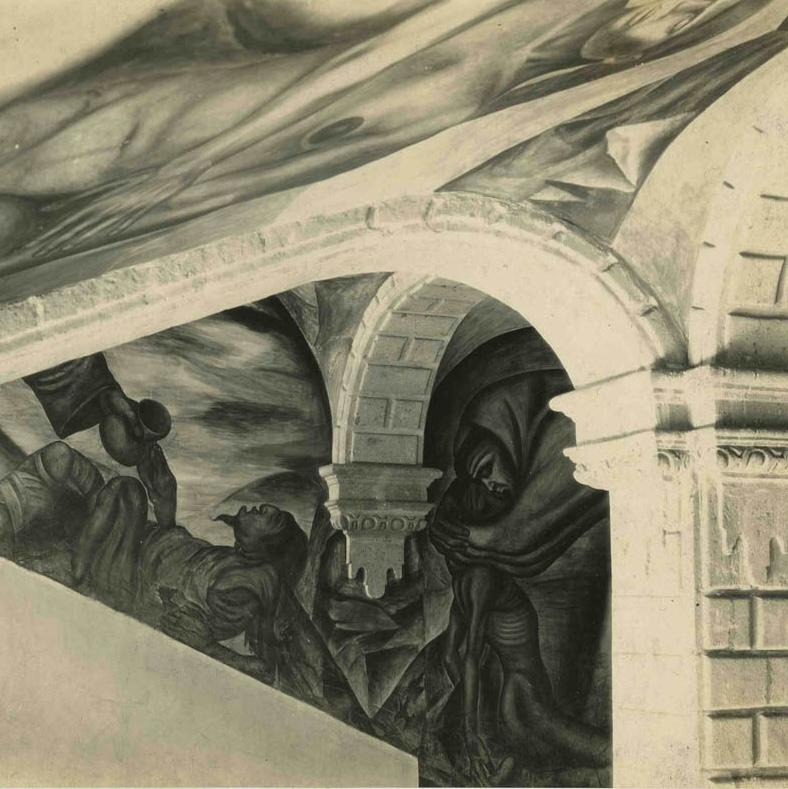 Stampa alla gelatina d'argento degli anni '20 di Tina Modotti dell'affresco di Clemente Orozco in vendita 3