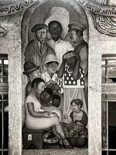 Tirage gélatino-argentique des années 1920 par Tina Modotti de Diego Rivera Fresco