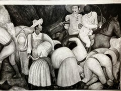 Vintage 1920s Silver Gelatin Print by Tina Modotti of Diego Rivera Mural