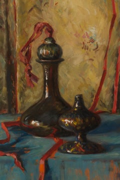 Reflections  12" x 8" Oil on Panel Still-life   Light and Shadow European Artist
