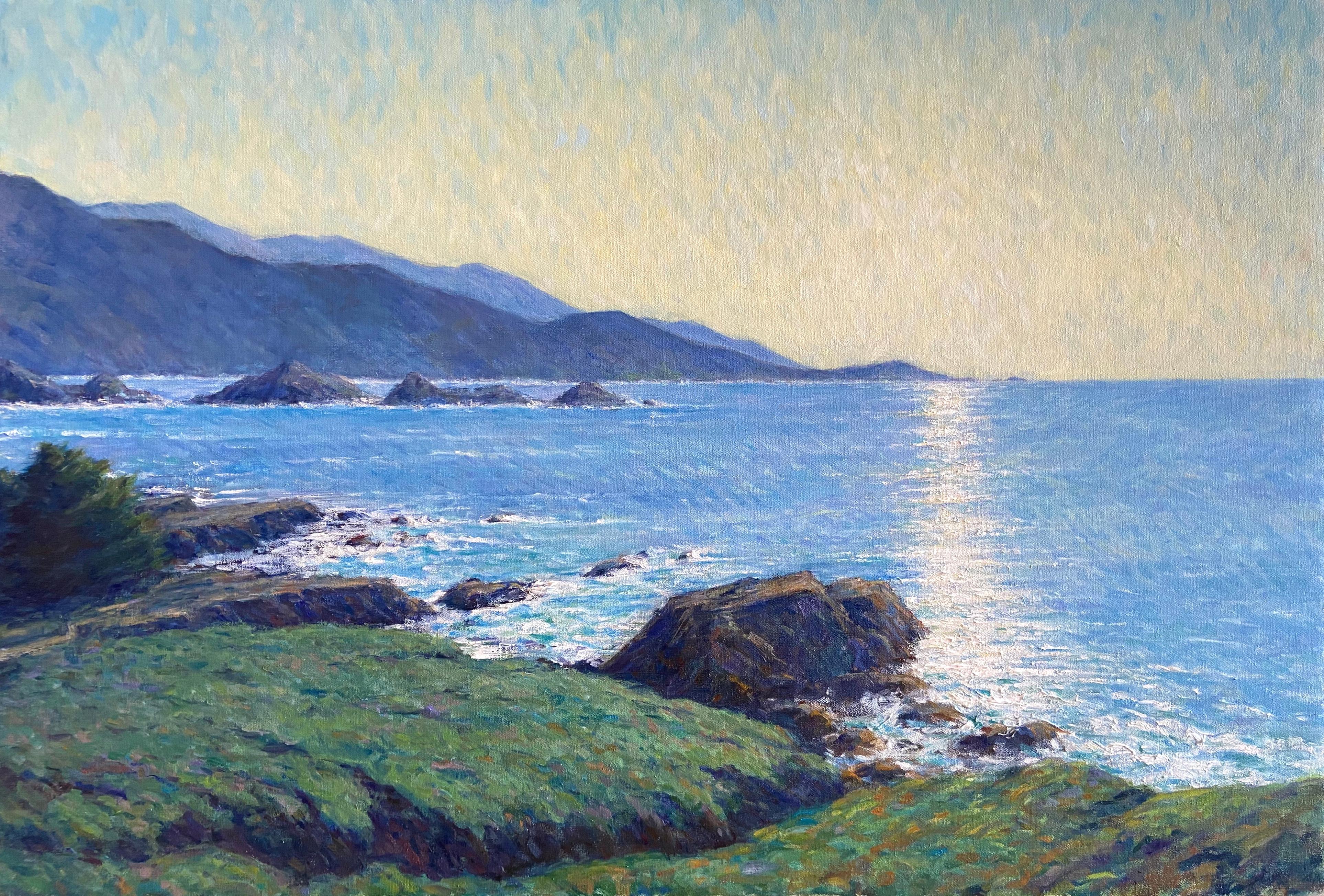 Tina Orsolic Dalessio Landscape Painting - Carmel Highlands from Point Lobos