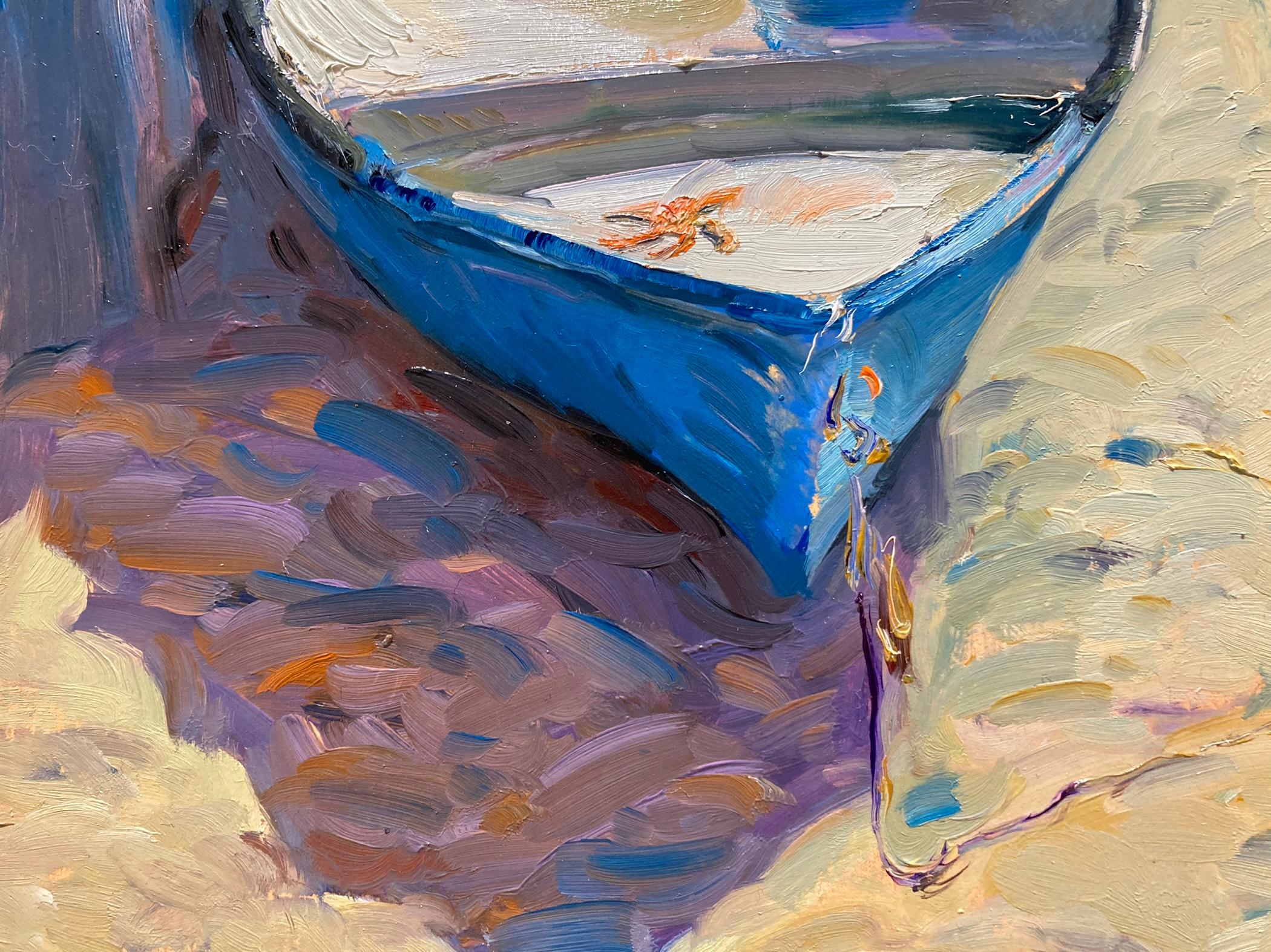 Fischerboote, Salema (Grau), Still-Life Painting, von Tina Orsolic Dalessio