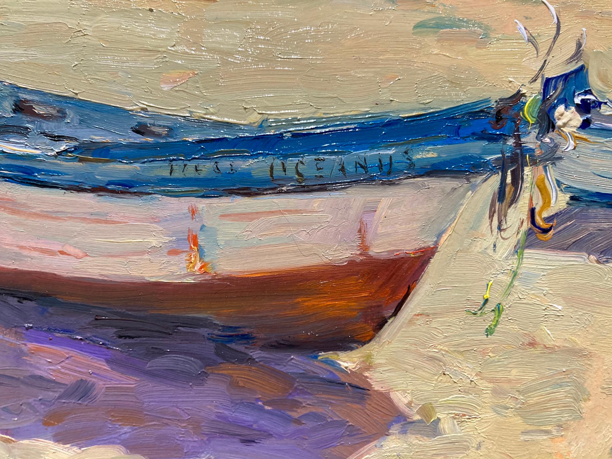 Fishing Boats, Salema - Impressionist Painting by Tina Orsolic Dalessio