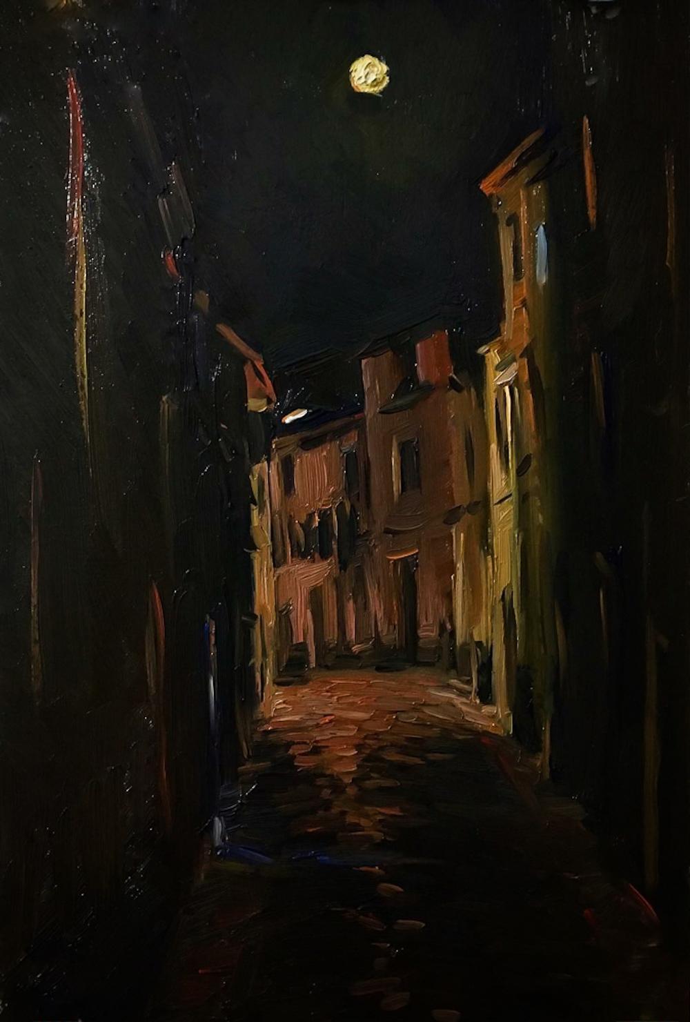 Tina Orsolic Dalessio Landscape Painting - Full Moon, Estremoz