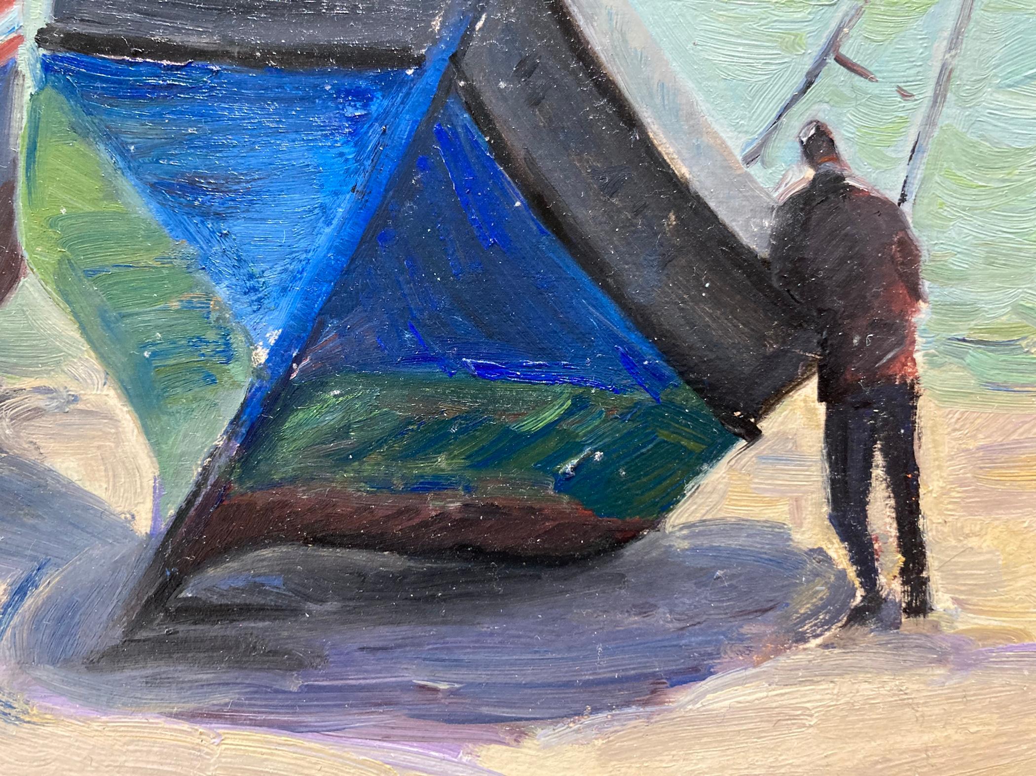 Dans le port d'Assilah - Impressionnisme Painting par Tina Orsolic Dalessio