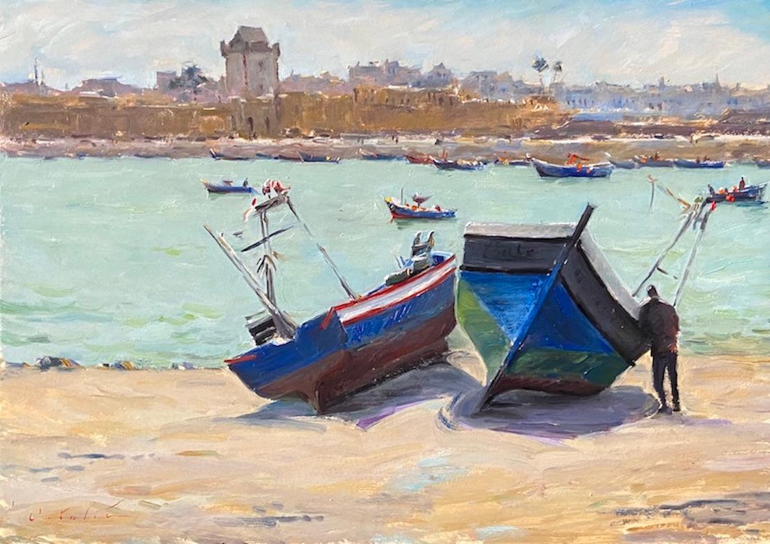 Tina Orsolic Dalessio Landscape Painting - In the Port of Assilah