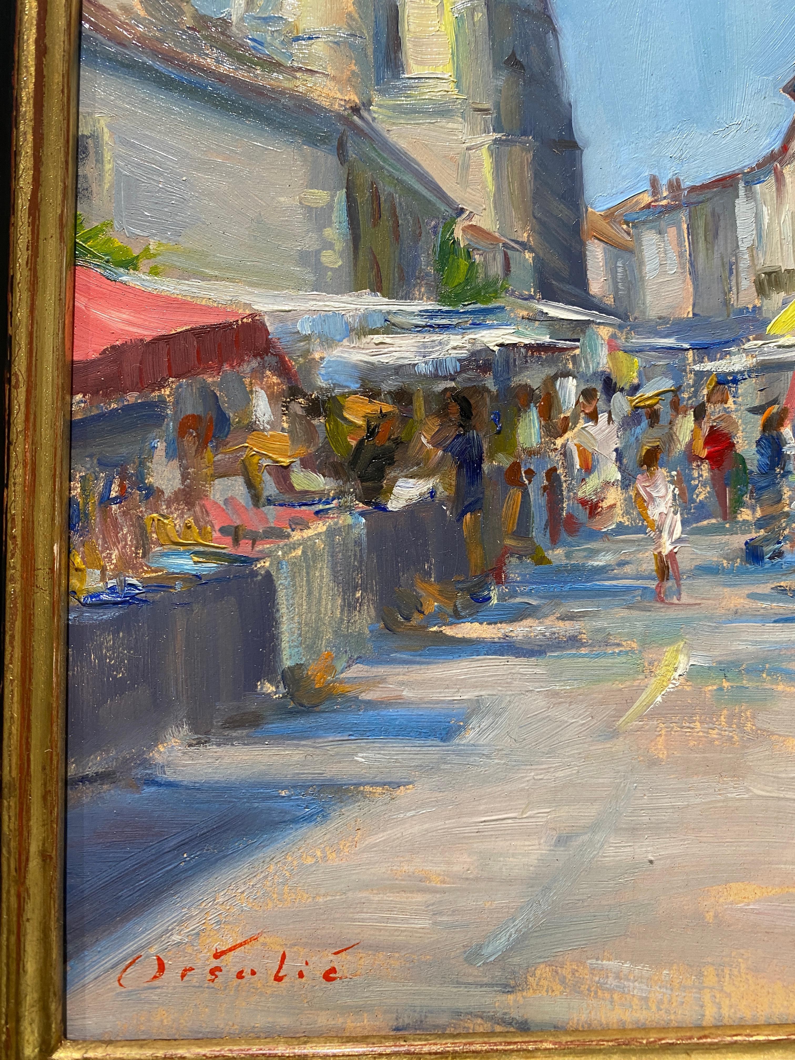 Marktplatz „Leoparden“ (Impressionismus), Painting, von Tina Orsolic Dalessio