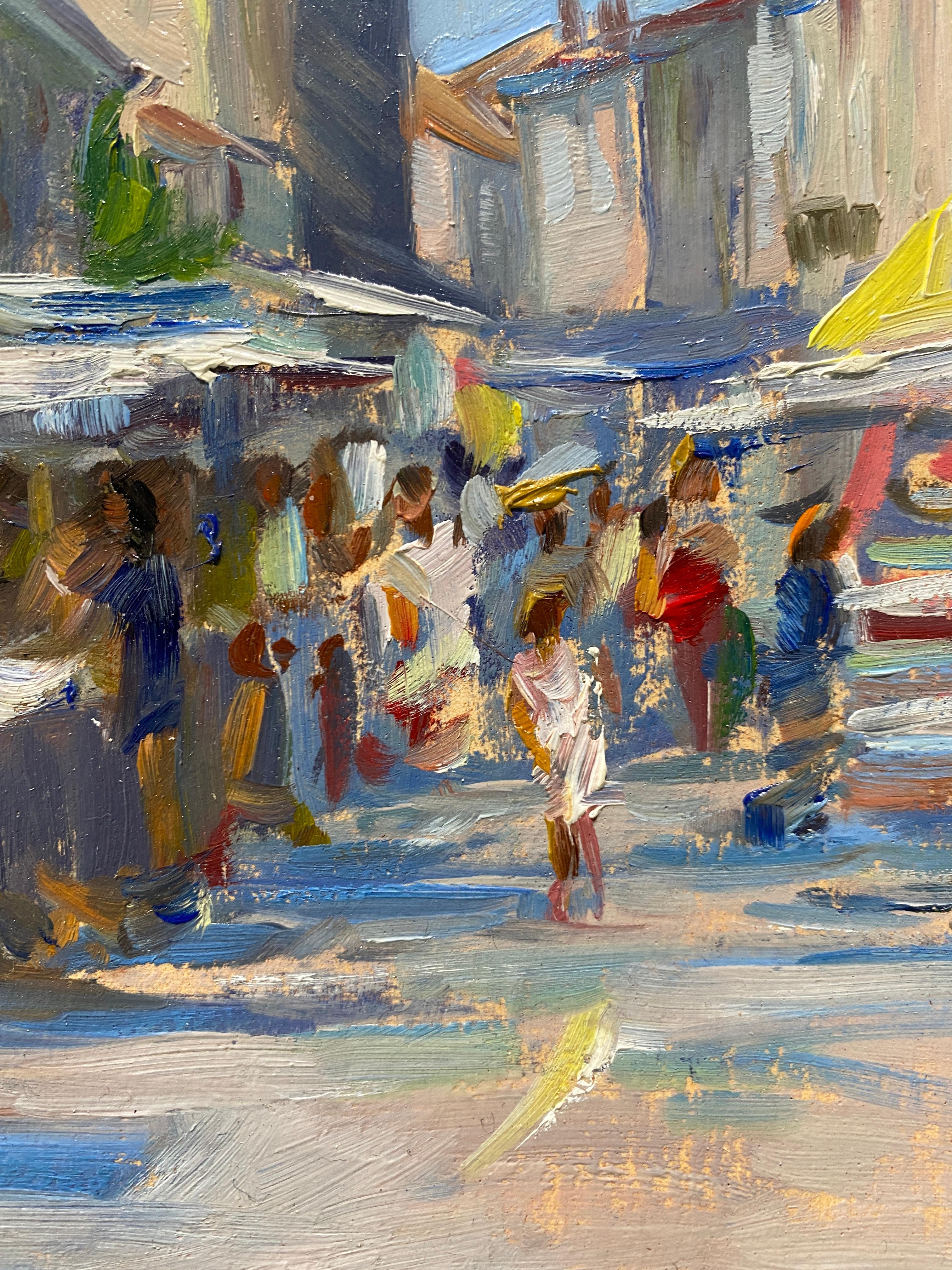 Gemalt en plein air in Lectoure, Frankreich. Ein Ölgemälde, das einen belebten Markt in der Altstadt zeigt.  

Abmessungen des Gemäldes: 12 x 8 Zoll
Gerahmte Abmessungen: 17.5 x 13,5 Zoll


Künstler Bio
Tina Orsolic Dalessio ist eine figurative