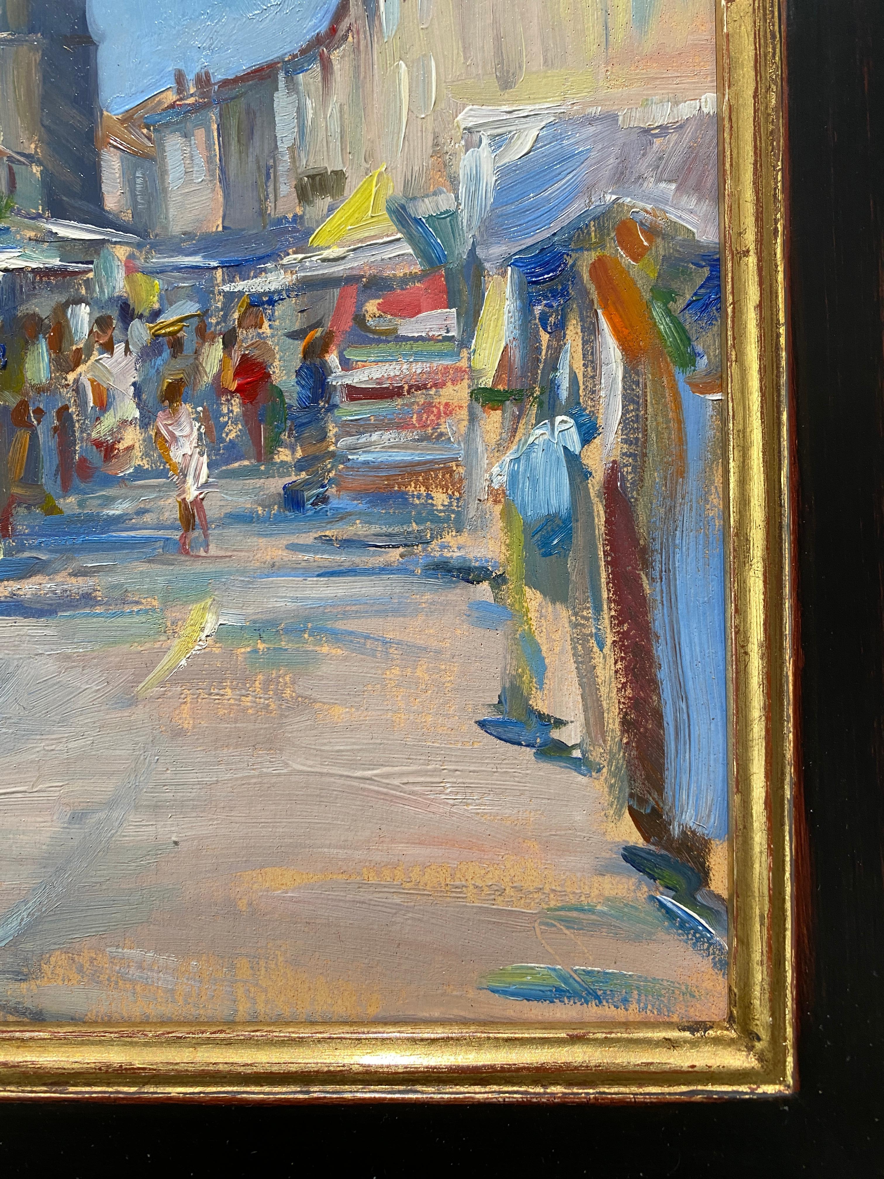Lectoure Market - Impressionist Painting by Tina Orsolic Dalessio