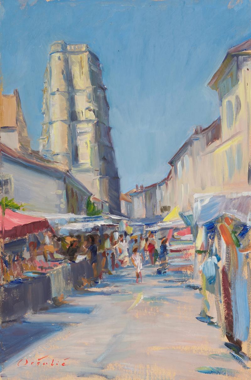 Figurative Painting di Tina Orsolic Dalessio - Mercato di Lectoure