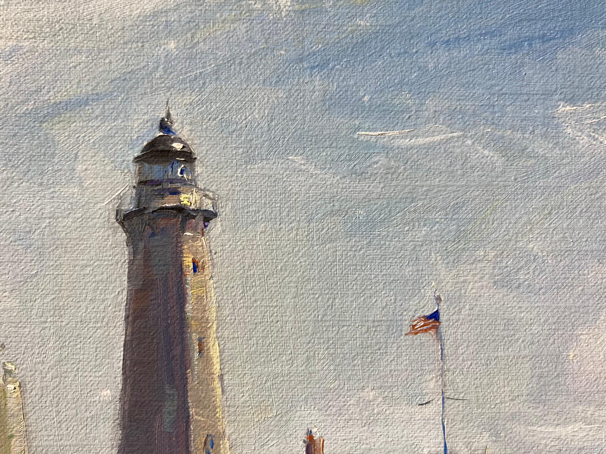 Montauk Point Lighthouse - Impressionist Painting by Tina Orsolic Dalessio