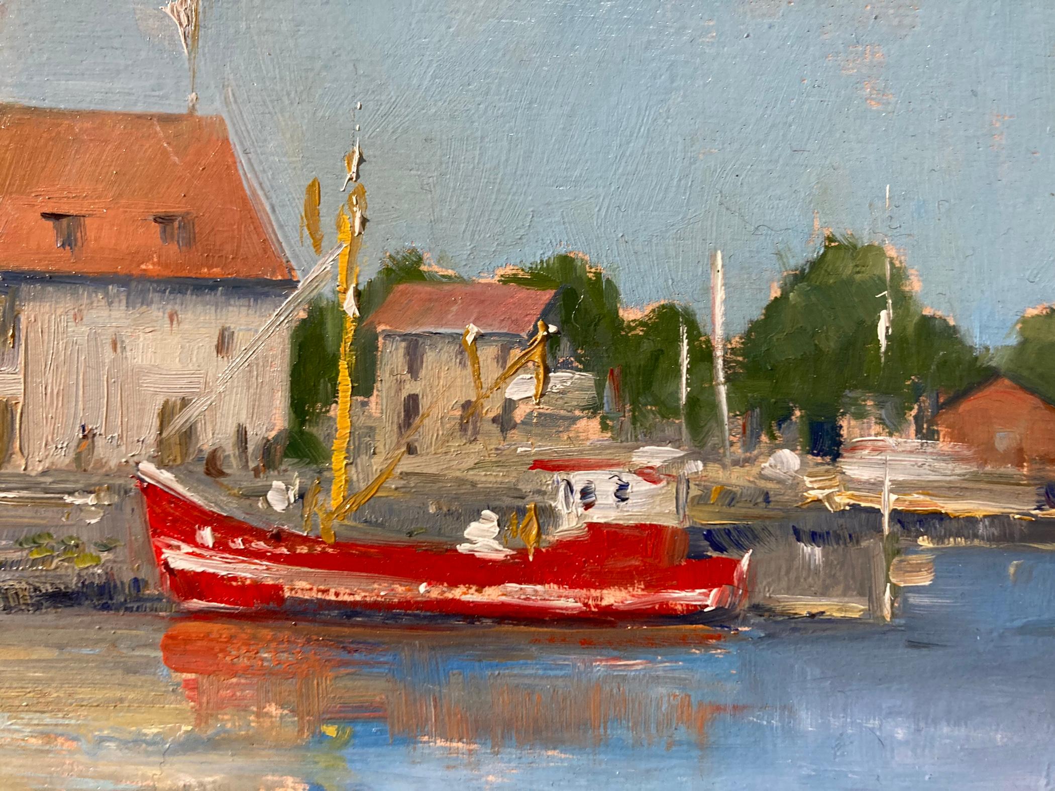 Il dipinto plein air di Orsolic Dalessio raffigura una vista idilliaca di questo porto della Normandia. 

Tina Orsolic Dalessio è una pittrice figurativa nata e cresciuta a Zagabria, in Croazia. Si è laureata all'Academy Arts di Firenze nel giugno