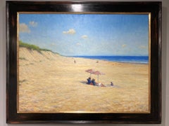"Quiet Day on the Beach - Montauk" ; Oil painting by contemporary impressionist