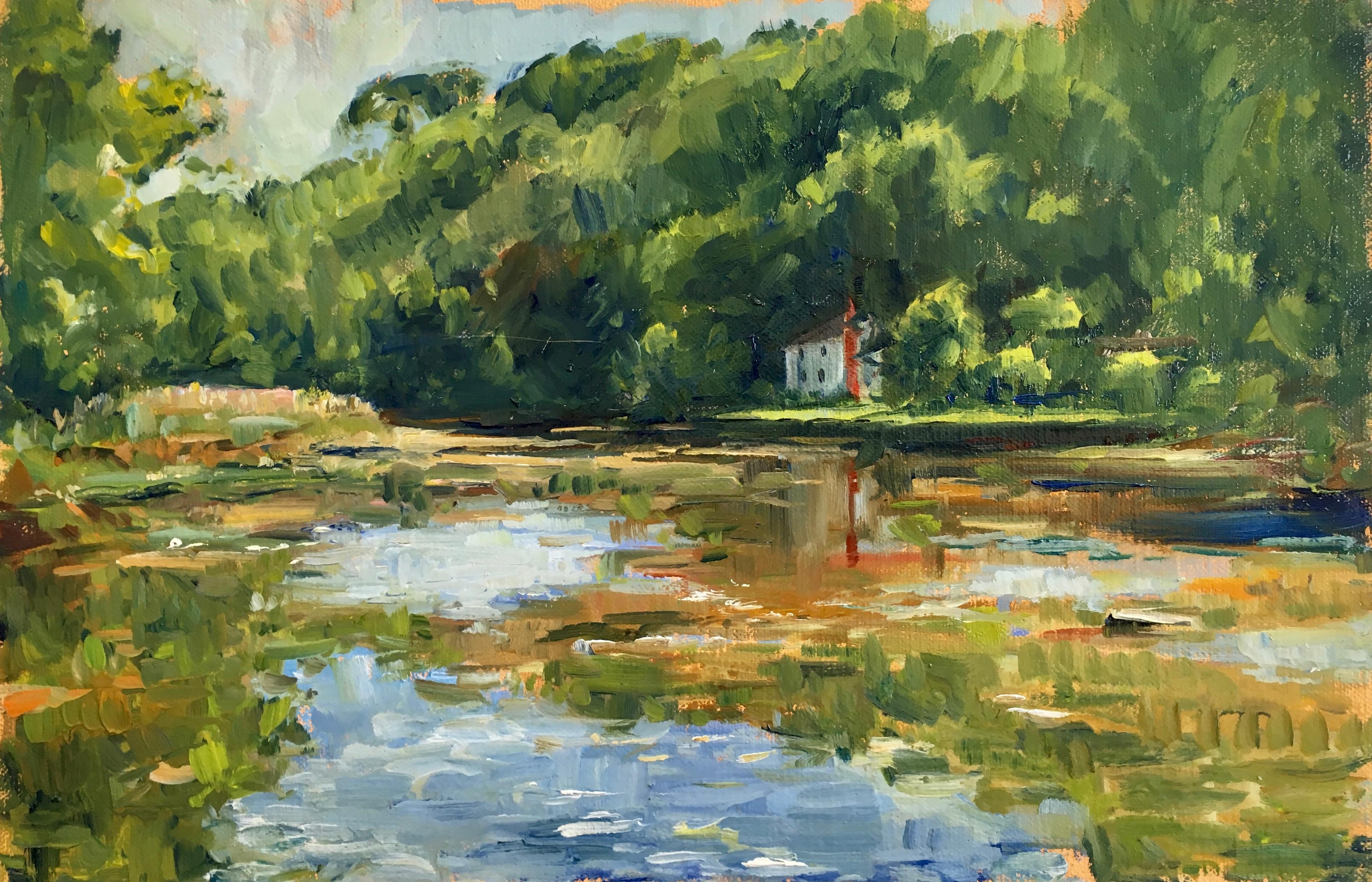 Tina Orsolic Dalessio Landscape Painting - Reflections, Stony Brook
