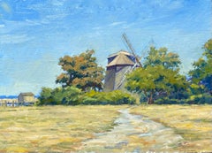 "Sag Harbor Windmill" - contemporary oil painting of historic Hamptons windmill