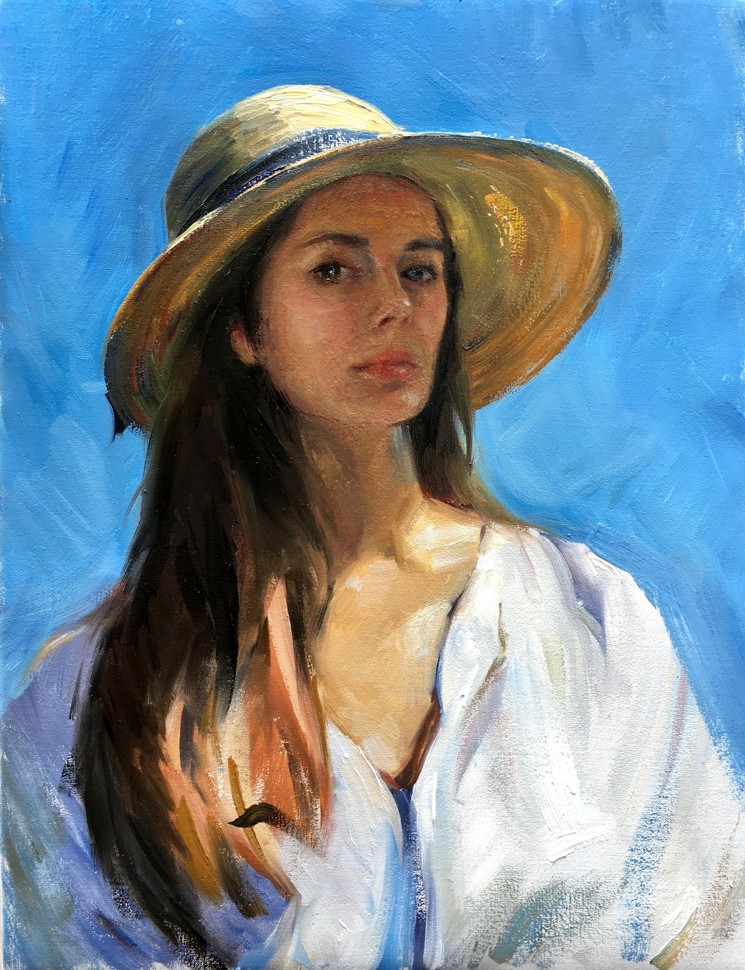 Tina Orsolic Dalessio Portrait Painting - Self Portrait En Plein Air