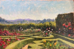 "View from the Garden, Casa De Insua" Oil painting, Portugal, Castle gardens