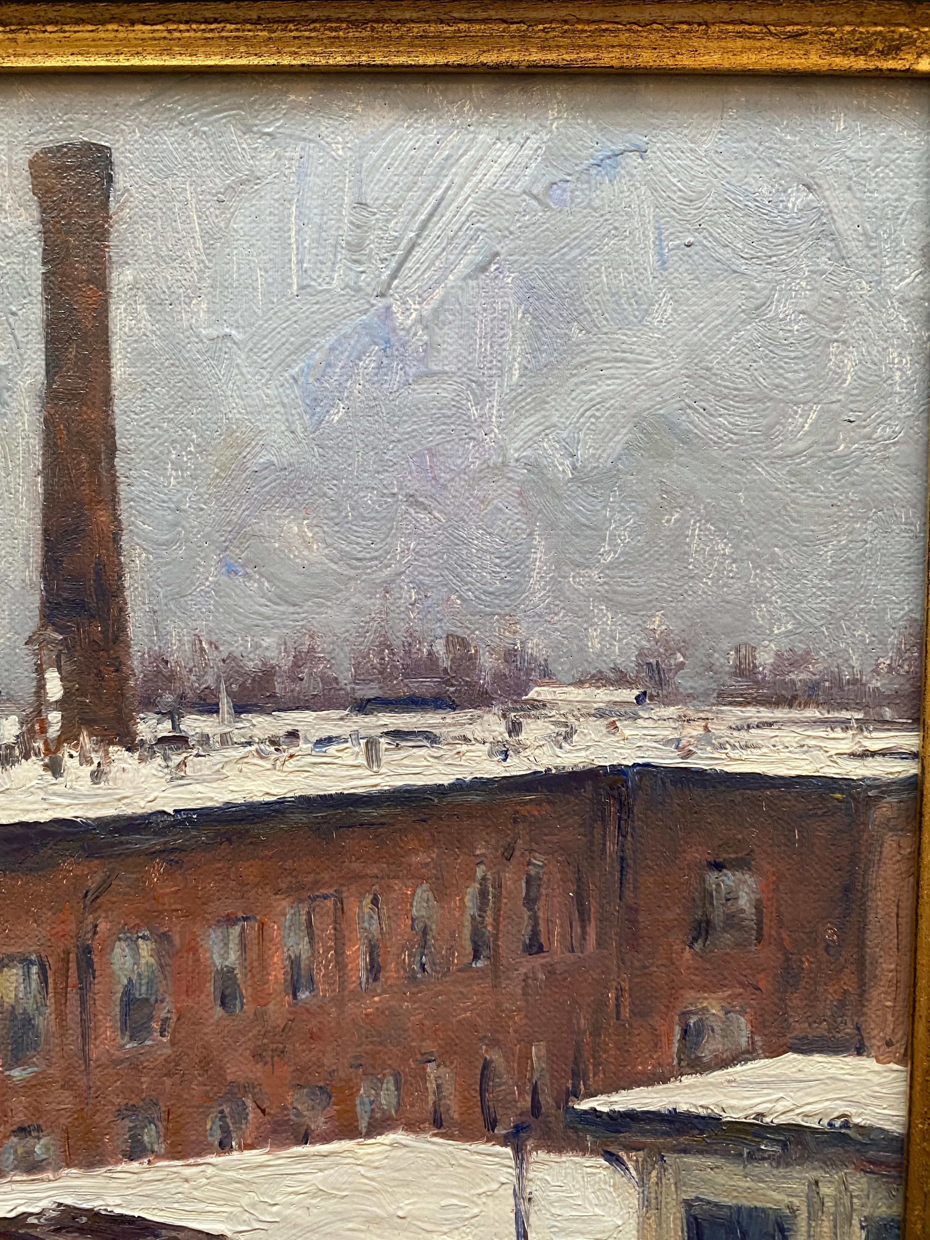 Waltham Mills Rooftops in the Snow 2