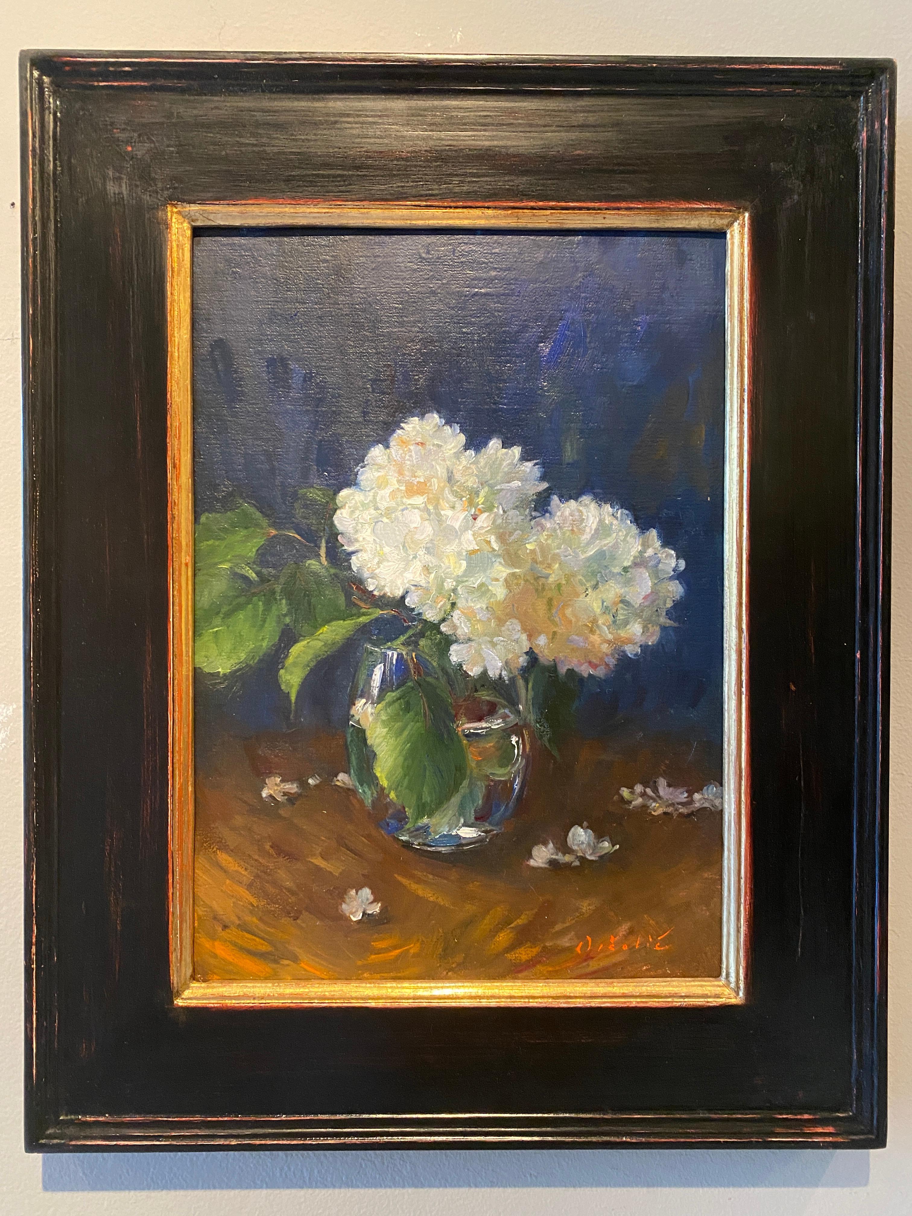 White Hydrangeas - Painting by Tina Orsolic Dalessio