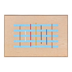 "Red Theory" Contemporary Colorful Blue, Red, Green, & Yellow Geometric Abstract