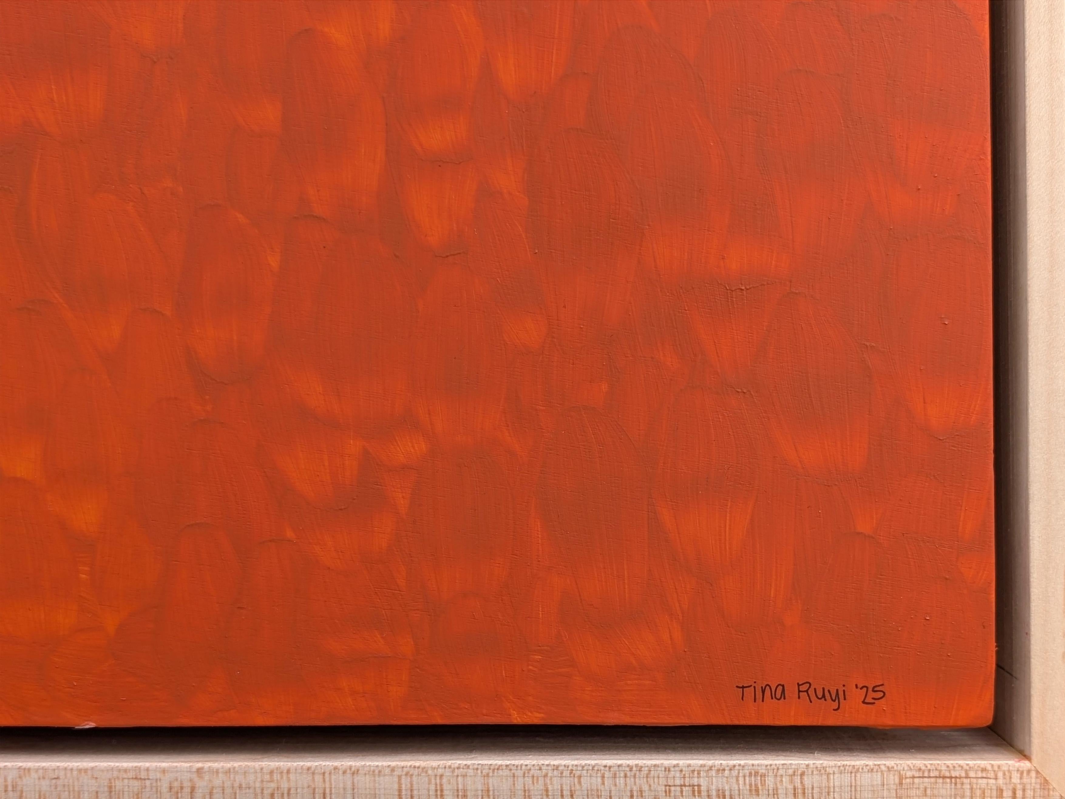 “Sprinkle” Contemporary Colorful Geometric Red, Blue, & Yellow Dot Painting For Sale 4