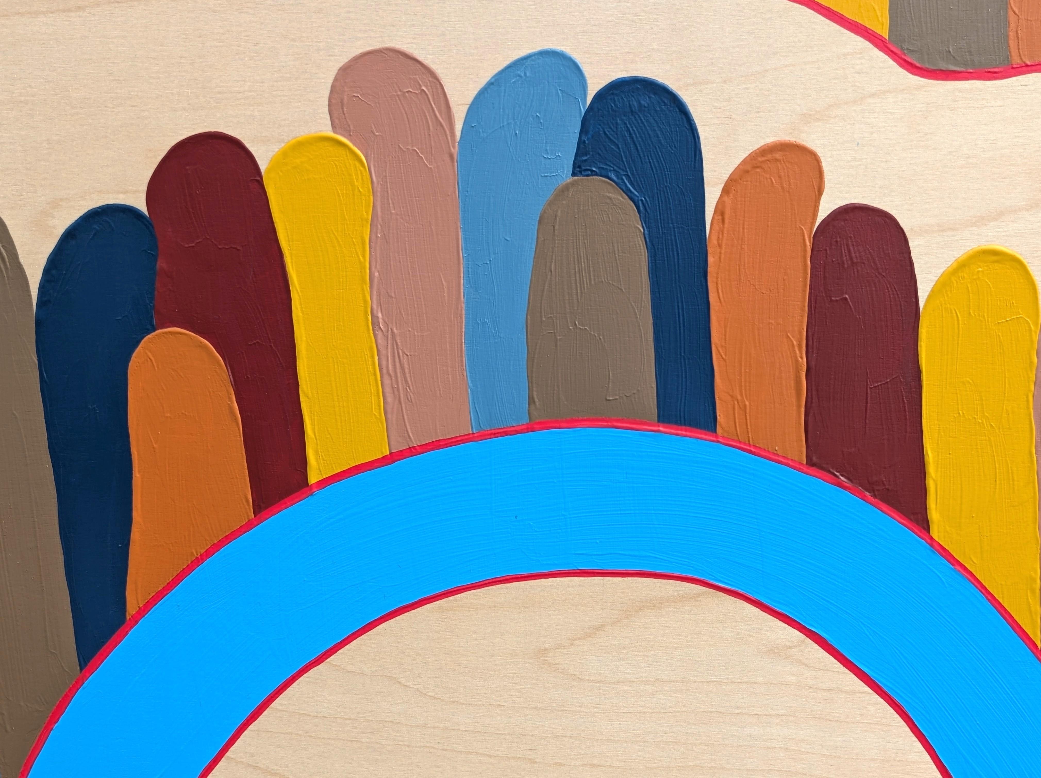 “The Hills” Contemporary Colorful Abstract Landscape Painting of Rolling Hills For Sale 8