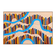 "The Hills" Quadro di paesaggio astratto colorato e contemporaneo di Rolle