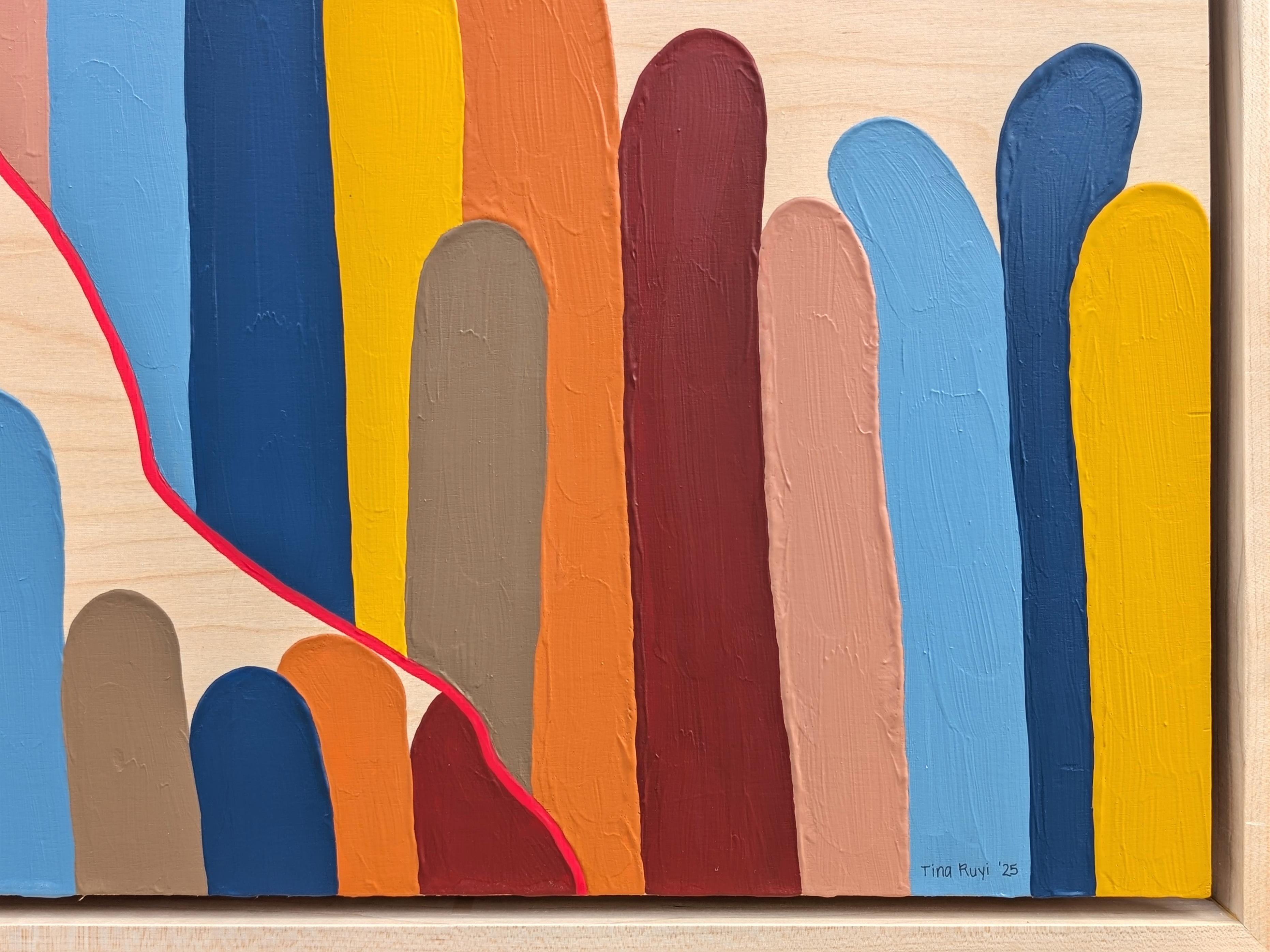 “The Hills” Contemporary Colorful Abstract Landscape Painting of Rolling Hills For Sale 4