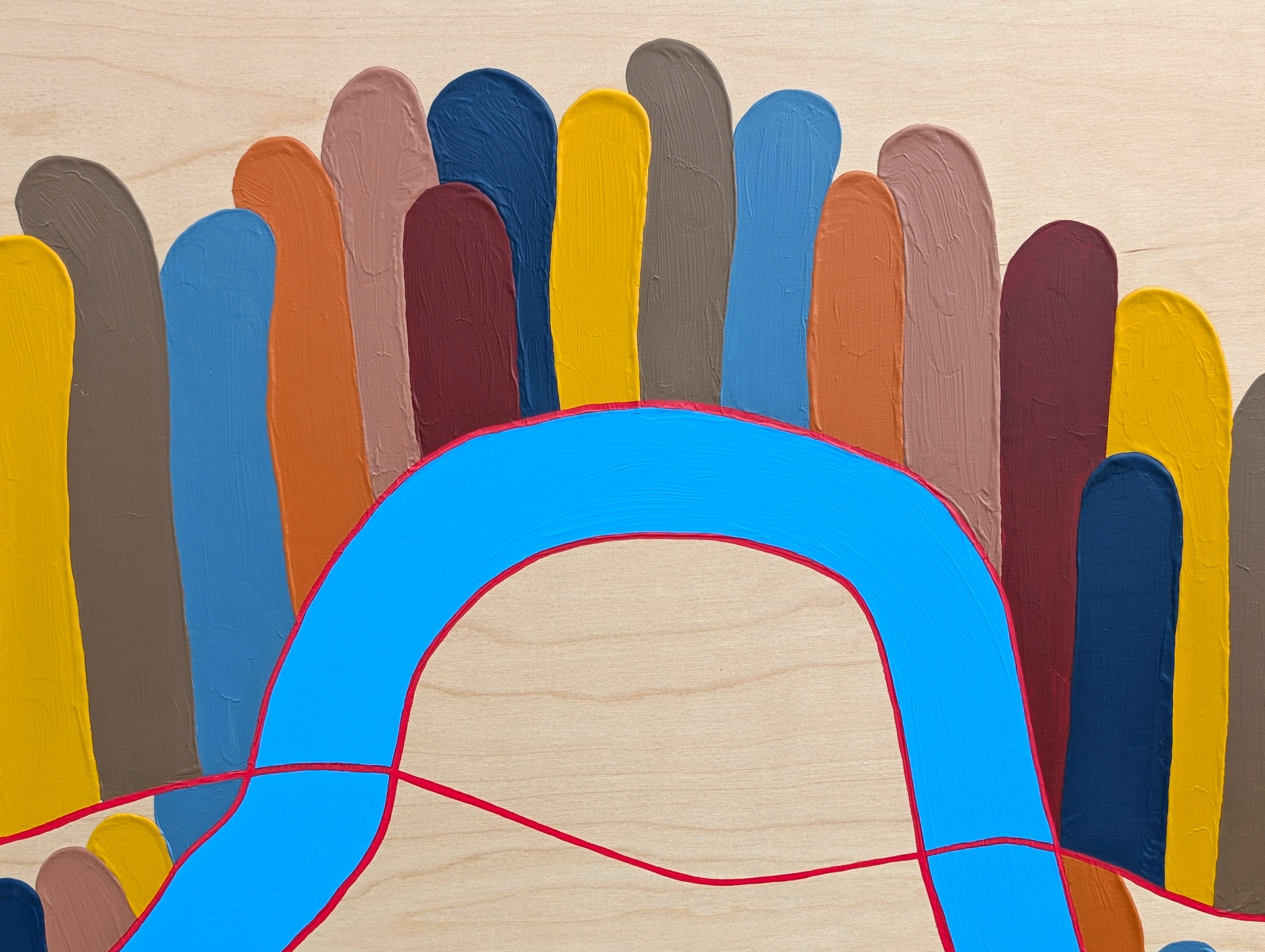 “The Hills” Contemporary Colorful Abstract Landscape Painting of Rolling Hills For Sale 5