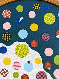 "The Oval" Contemporary Colorful Geometric Abstract Circle & Dot Painting