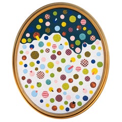 "The Oval" Contemporary Colorful Geometric Abstract Circle & Dot Painting