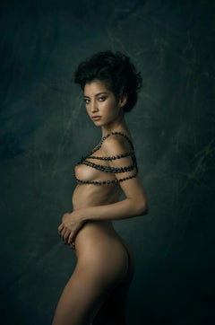 Chaînes, femme, nu, photographie